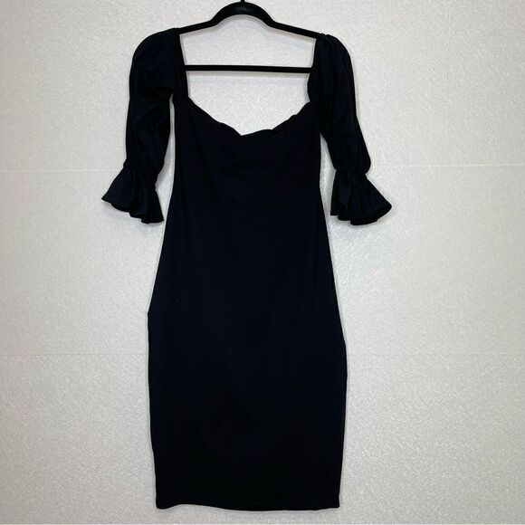 SUSANA Monaco Peasant Off The Shoulder Sheath Midi Dress M - Picture 3 of 7